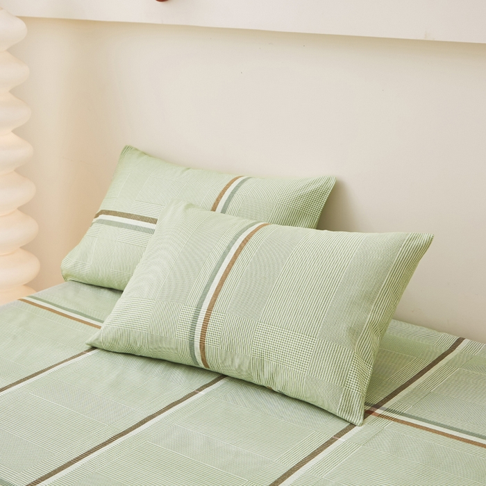 91家纺网 家纺一手货源 找家纺 棉乐町 2025新款全棉纯棉老粗布床单绿川