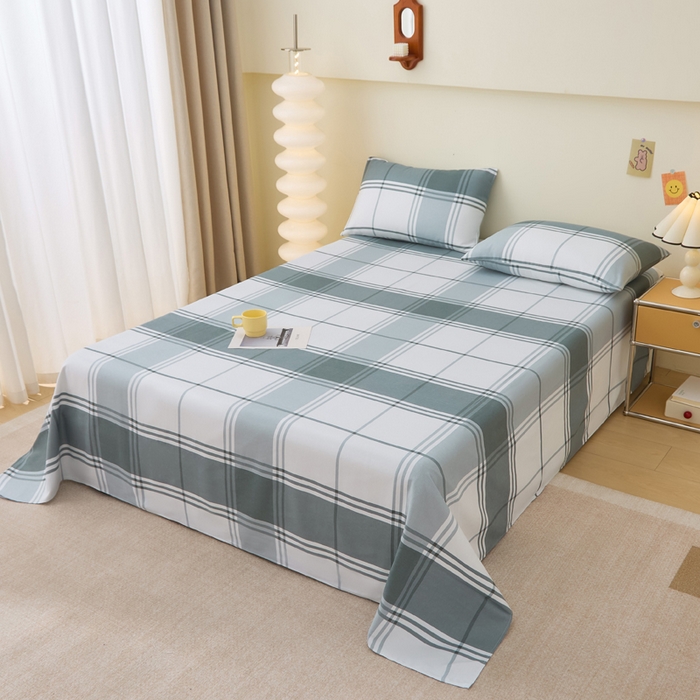 91家纺网 家纺一手货源 找家纺 首爱家纺 2025新款老粗布全棉纯棉床单三件套软凉席子 朴素