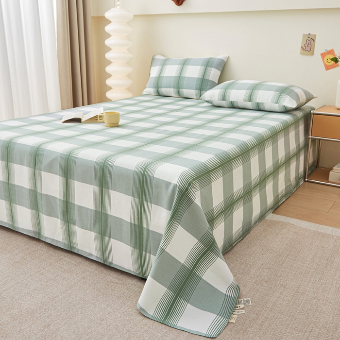 91家纺网 家纺一手货源 找家纺 首爱家纺 2025新款老粗布全棉纯棉床单三件套软凉席子 本真