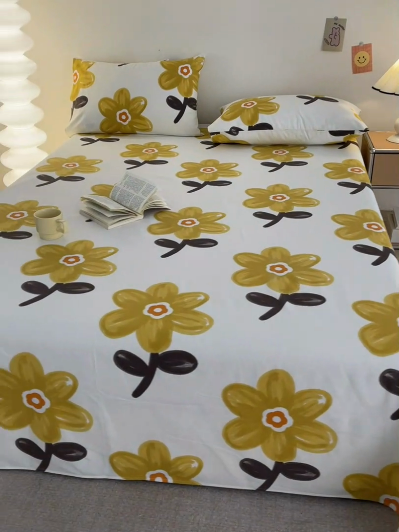 91家纺网 家纺一手货源 找家纺 首爱家纺 2025新款老粗布全棉纯棉床单三件套软凉席子 陌微