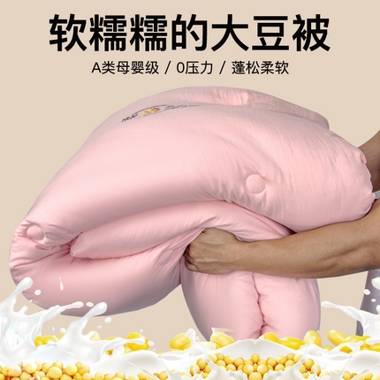 91家纺网 家纺一手货源 找家纺 （买家秀 爆款花色不断货）A类母婴级原棉大豆被春秋被秋冬被大豆纤维被子被芯空调被水洗大豆被优棉大豆被 展示图3