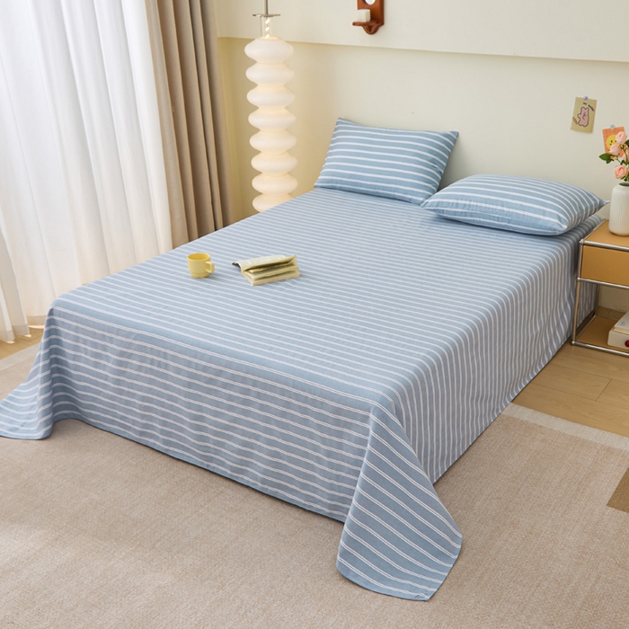 91家纺网 家纺一手货源 找家纺 首爱家纺 2025新款老粗布全棉纯棉床单三件套软凉席子 北斗