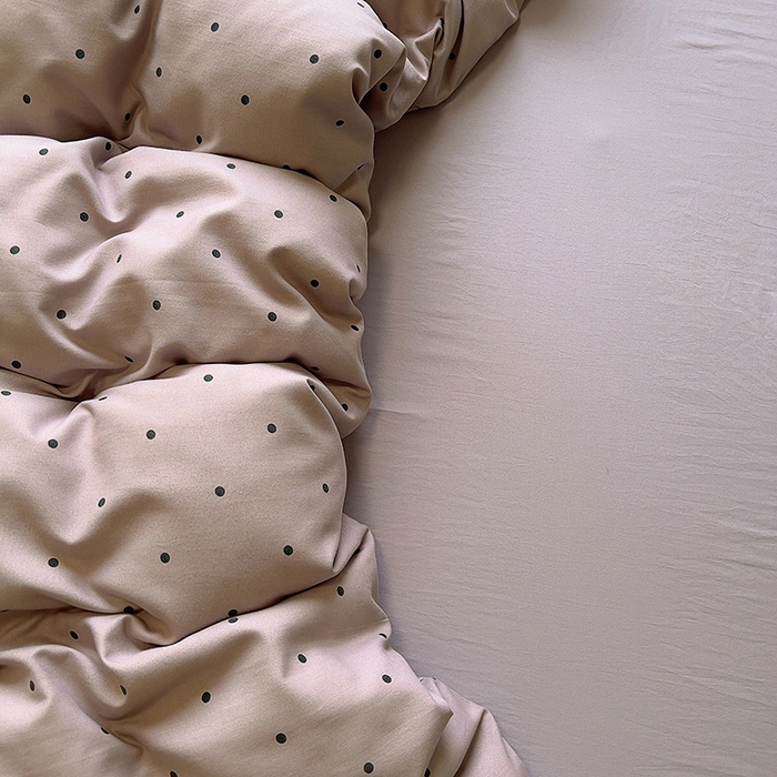 91家纺网 家纺一手货源 找家纺 2025新款针织棉双层纱四件套 豆蔻