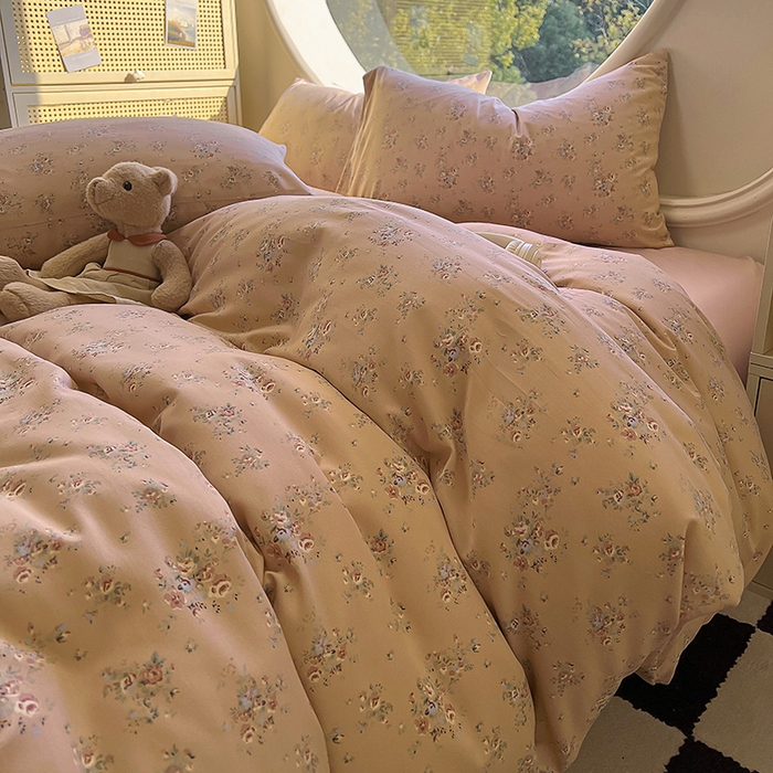 91家纺网 家纺一手货源 找家纺 2025新款针织棉双层纱四件套 不晚