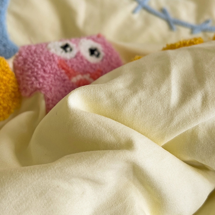 91家纺网 家纺一手货源 找家纺 曼谷家纺 2025新款软糯毛巾绣水洗棉四件套-【买家秀联系微信】专属版权，质检报告 怪兽-芝士紫