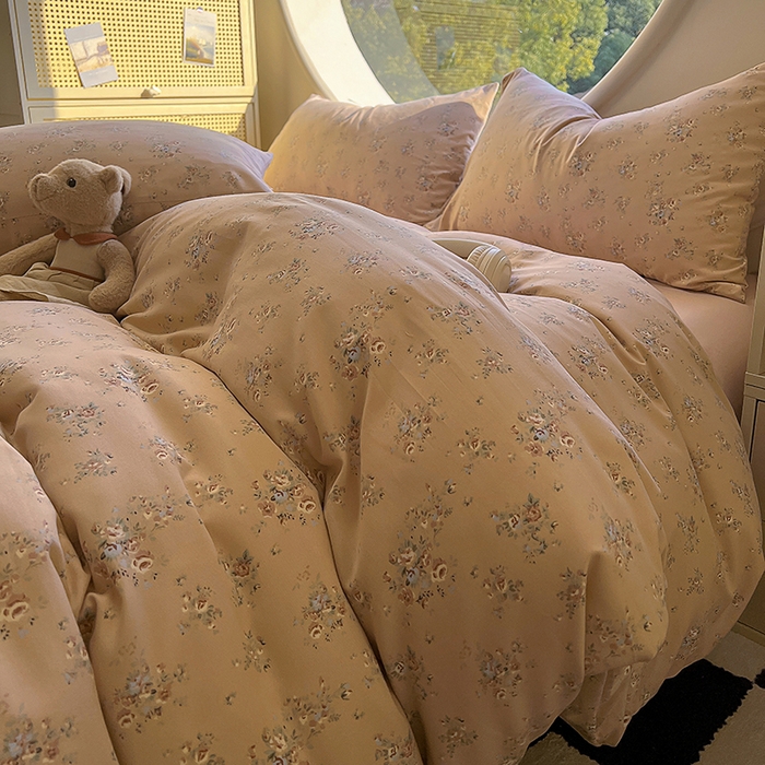 91家纺网 家纺一手货源 找家纺 2025新款针织棉双层纱四件套 不晚