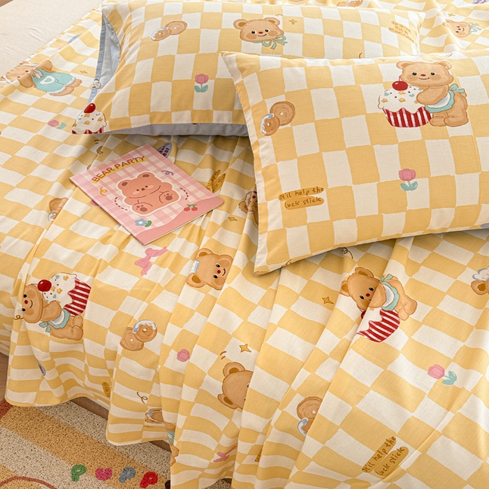 91家纺网 家纺一手货源 找家纺 呗旺鹿 2025新款全棉13372床单 曲奇小熊