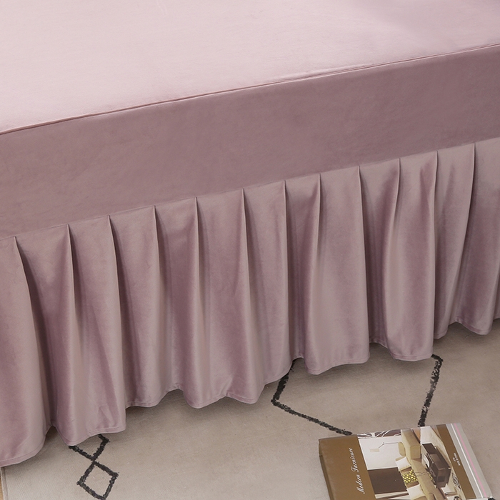 91家纺网 家纺一手货源 找家纺 琪宝阁 2025新款轻奢一族系列立丝绒美 容床罩套件 轻奢一族豆沙