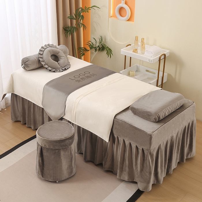 91家纺网 家纺一手货源 找家纺 琪宝阁 2025新款轻奢一族系列立丝绒美 容床罩套件 轻奢一族香槟