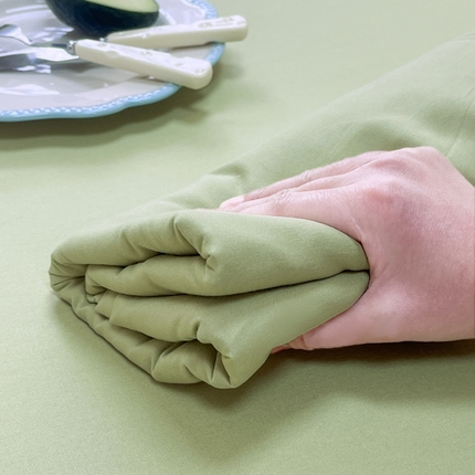 91家纺网 家纺一手货源 找家纺 悦兴家纺 2025新款A类水洗棉单品贴标床单 A类贴标水洗棉床单-豆绿