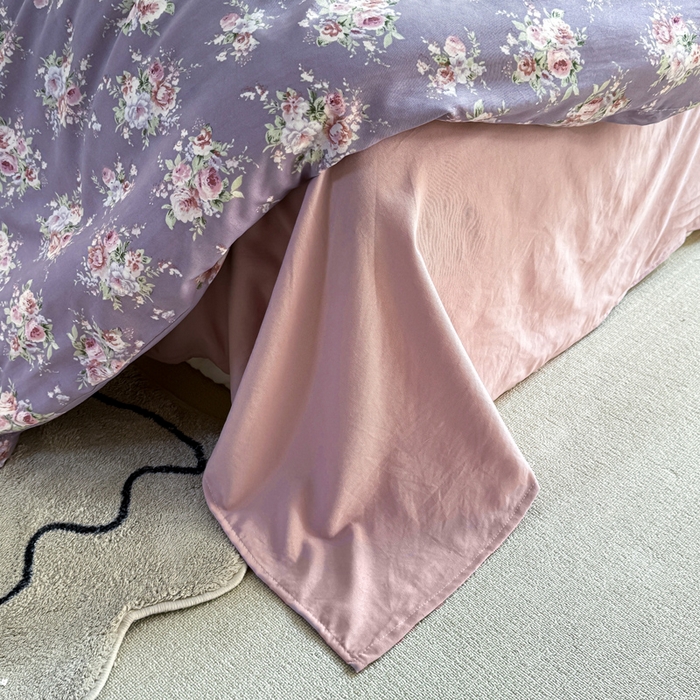 91家纺网 家纺一手货源 找家纺 梦莱斯 2025新款A类有氧针织棉双层纱系列四件套 紫苏