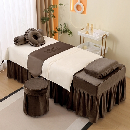 91家纺网 家纺一手货源 找家纺 琪宝阁 2025新款轻奢一族系列立丝绒美 容床罩套件 轻奢一族咖啡