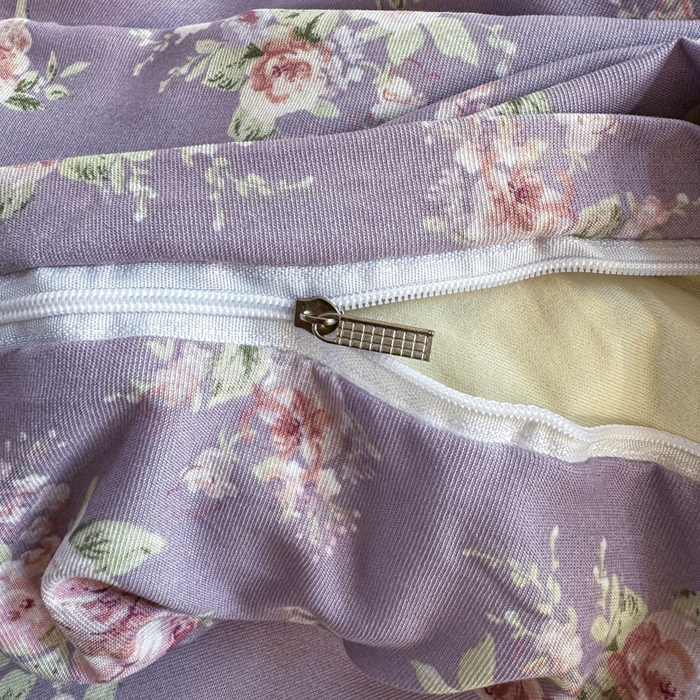 91家纺网 家纺一手货源 找家纺 梦莱斯 2025新款A类有氧针织棉双层纱系列四件套 紫苏