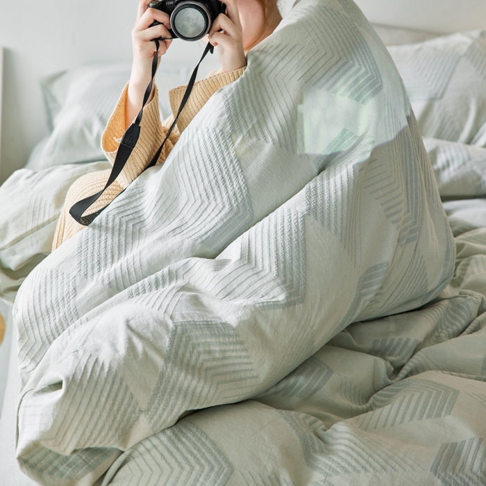 91家纺网 家纺一手货源 找家纺 简家居 2025新款四件套-星空物语 绿