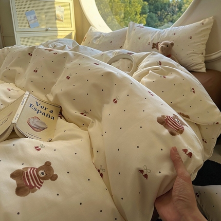 91家纺网 家纺一手货源 找家纺 （总）2025新款针织棉双层纱四件套