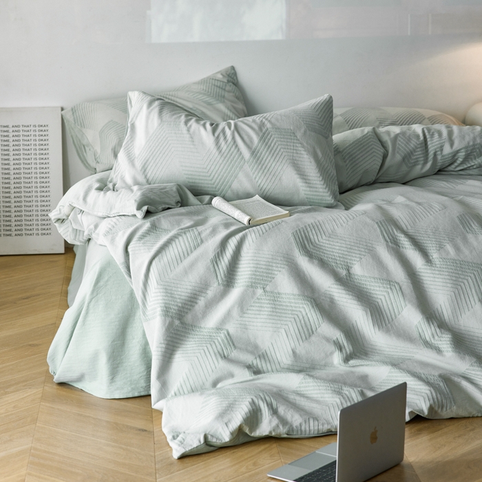 91家纺网 家纺一手货源 找家纺 简家居 2025新款四件套-星空物语 绿