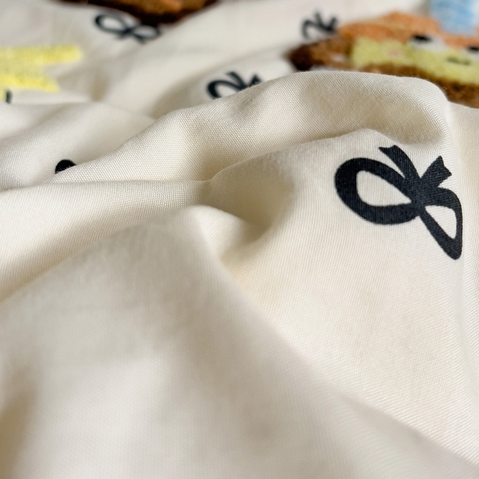 91家纺网 家纺一手货源 找家纺 曼谷家纺 2025新款软糯毛巾绣水洗棉四件套-【买家秀联系微信】专属版权，质检报告 咖啡时光-蝴蝶结