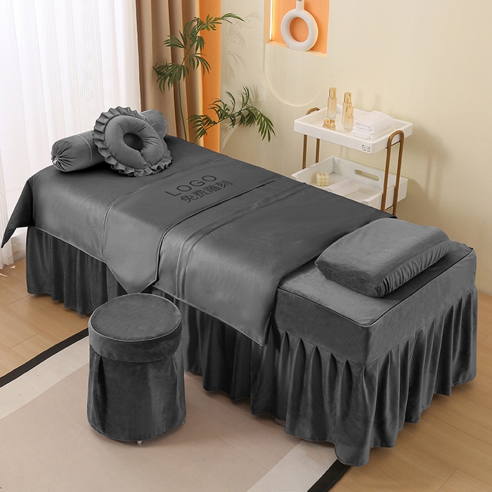 91家纺网 家纺一手货源 找家纺 琪宝阁 2025新款轻奢一族系列立丝绒美 容床罩套件 轻奢一族深灰1