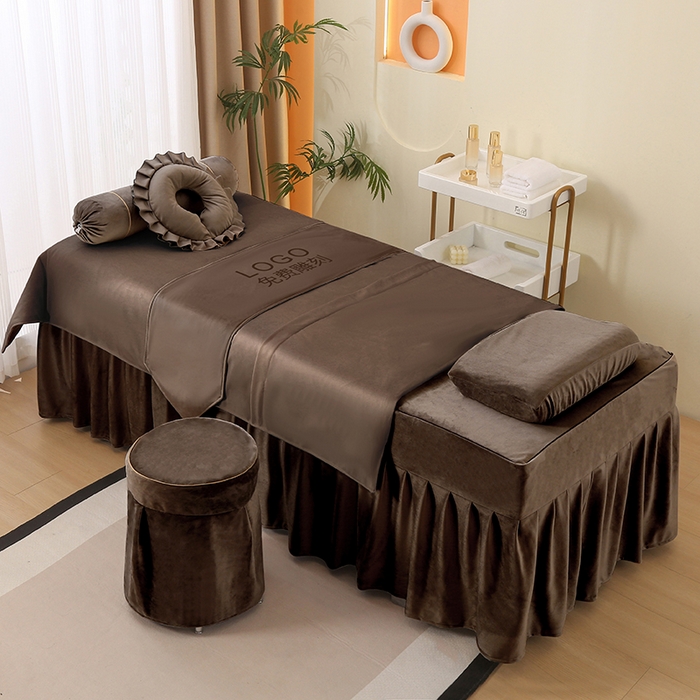 91家纺网 家纺一手货源 找家纺 琪宝阁 2025新款轻奢一族系列立丝绒美 容床罩套件 轻奢一族咖啡1