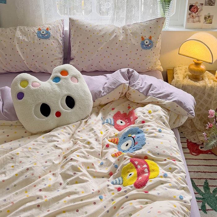 91家纺网 家纺一手货源 找家纺 （总）曼谷家纺 2025新款软糯毛巾绣水洗棉四件套-【买家秀联系微信】专属版权，质检报告