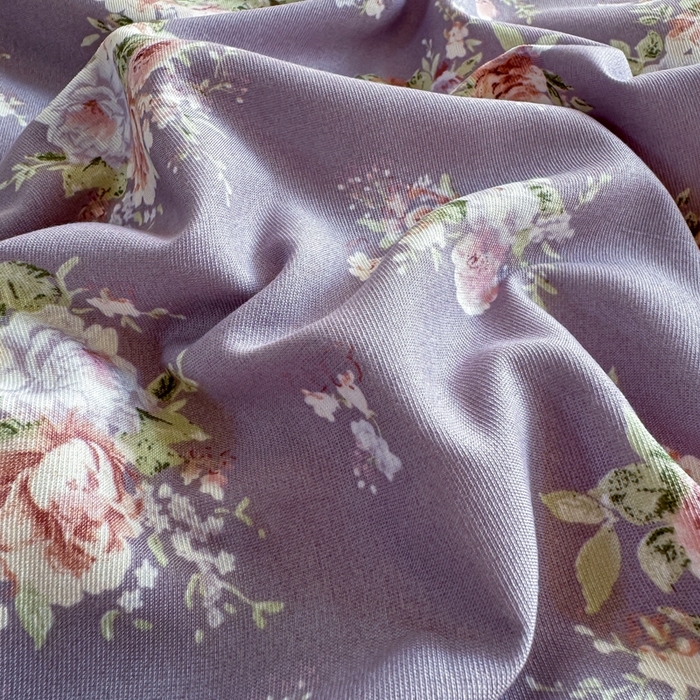 91家纺网 家纺一手货源 找家纺 梦莱斯 2025新款A类有氧针织棉双层纱系列四件套 紫苏