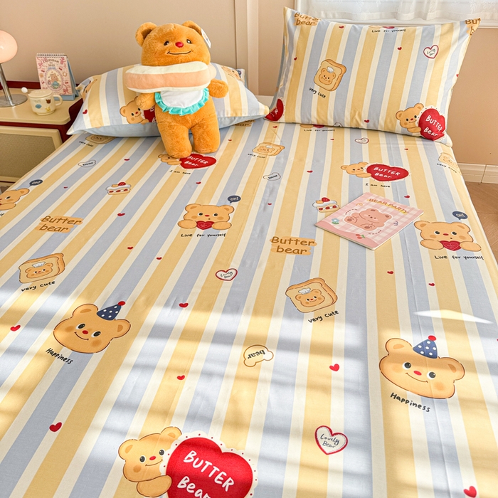 91家纺网 家纺一手货源 找家纺 呗旺鹿 2025新款全棉13372床单 吐司小熊