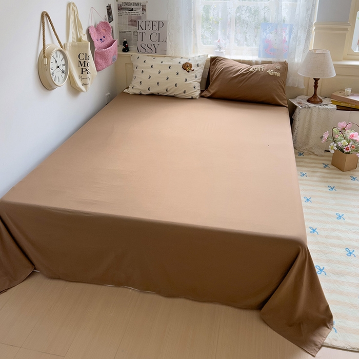 91家纺网 家纺一手货源 找家纺 曼谷家纺 2025新款软糯毛巾绣水洗棉四件套-【买家秀联系微信】专属版权，质检报告 咖啡时光-蝴蝶结