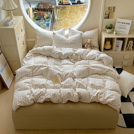 2025新款针织棉双层纱四件套 荣华