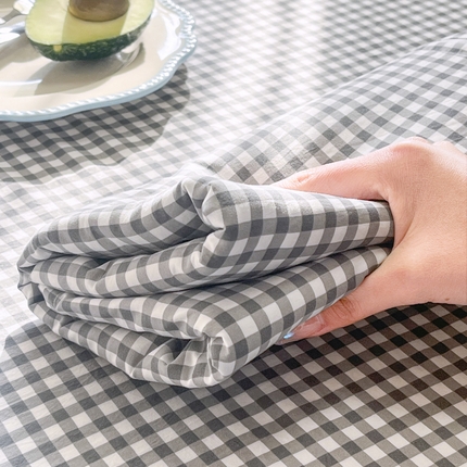 91家纺网 家纺一手货源 找家纺 悦兴家纺 2025新款A类水洗棉单品贴标床单 A类贴标水洗棉床单-迷你黑格