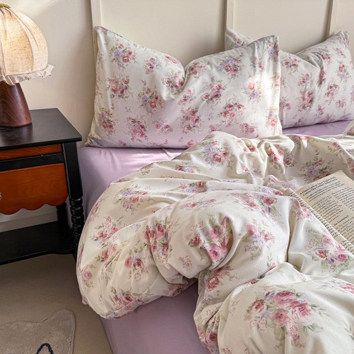 91家纺网 家纺一手货源 找家纺 梦莱斯 2025新款A类有氧针织棉双层纱系列四件套 思绪