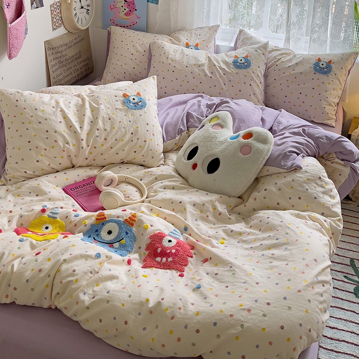 91家纺网 家纺一手货源 找家纺 （总）曼谷家纺 2025新款软糯毛巾绣水洗棉四件套-【买家秀联系微信】专属版权，质检报告