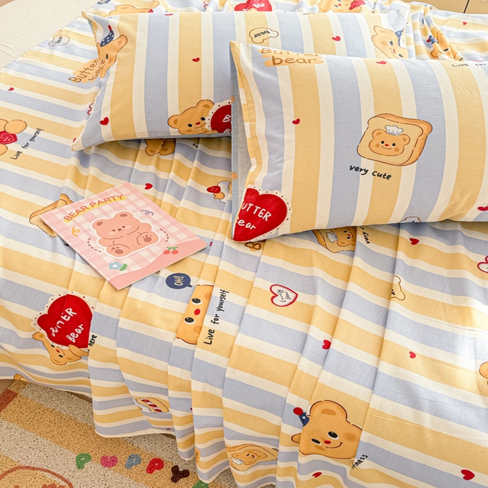 91家纺网 家纺一手货源 找家纺 呗旺鹿 2025新款全棉13372床单 吐司小熊