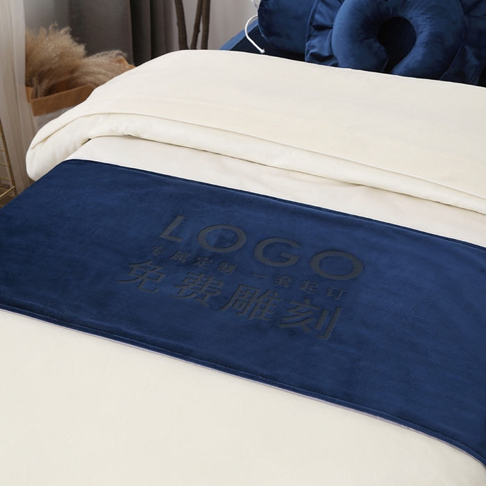 91家纺网 家纺一手货源 找家纺 琪宝阁 2025新款轻奢一族系列立丝绒美 容床罩套件 轻奢一族深蓝