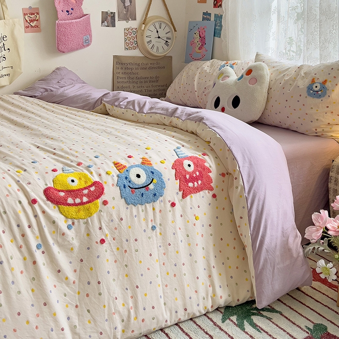 91家纺网 家纺一手货源 找家纺 （总）曼谷家纺 2025新款软糯毛巾绣水洗棉四件套-【买家秀联系微信】专属版权，质检报告