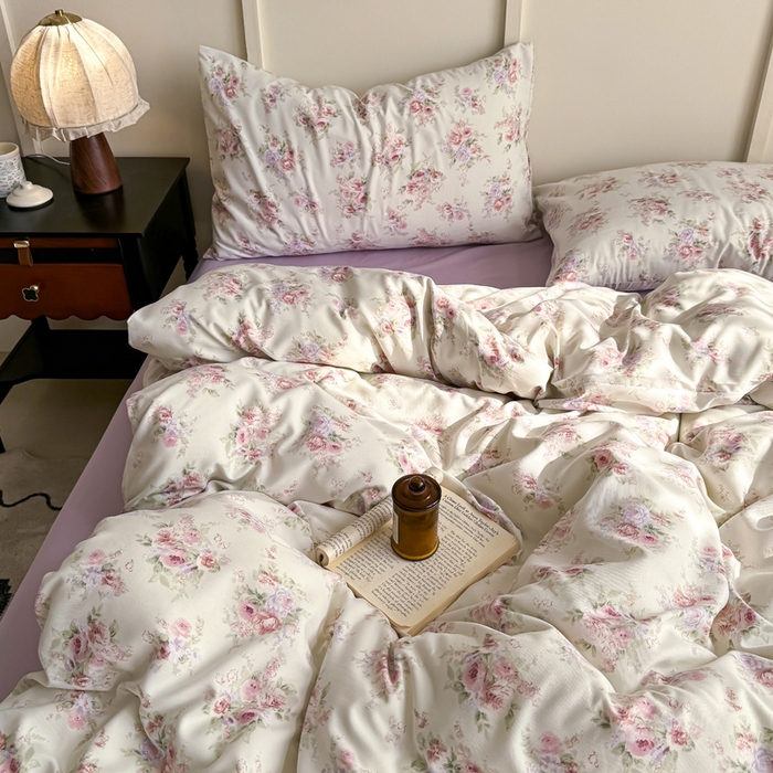 91家纺网 家纺一手货源 找家纺 梦莱斯 2025新款A类有氧针织棉双层纱系列四件套 思绪