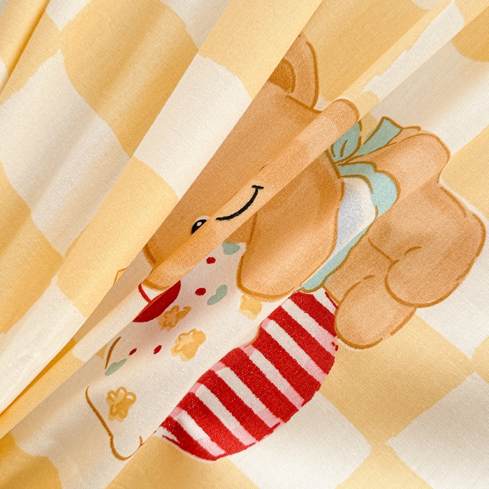 91家纺网 家纺一手货源 找家纺 呗旺鹿 2025新款全棉13372床单 曲奇小熊