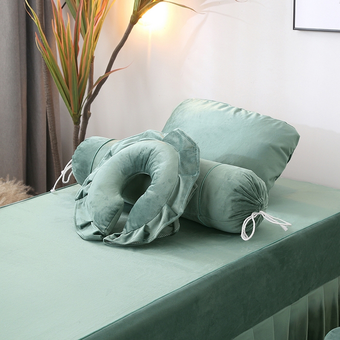 91家纺网 家纺一手货源 找家纺 琪宝阁 2025新款轻奢一族系列立丝绒美 容床罩套件 轻奢一族绿色1