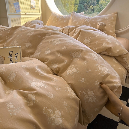 2025新款针织棉双层纱四件套 南笙