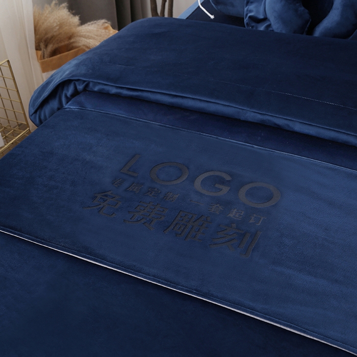 91家纺网 家纺一手货源 找家纺 琪宝阁 2025新款轻奢一族系列立丝绒美 容床罩套件 轻奢一族深蓝1