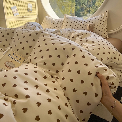 2025新款针织棉双层纱四件套 心动信号