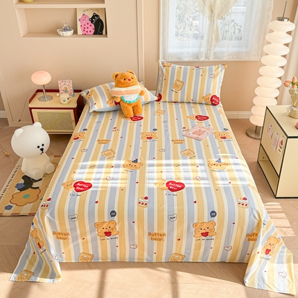 呗旺鹿 2025新款全棉13372床单 吐司小熊