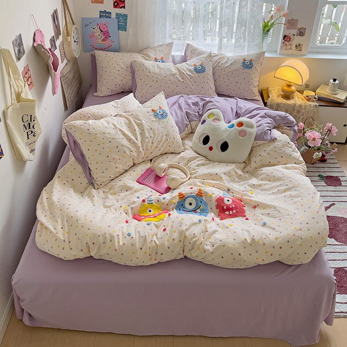 91家纺网 家纺一手货源 找家纺 （总）曼谷家纺 2025新款软糯毛巾绣水洗棉四件套-【买家秀联系微信】专属版权，质检报告