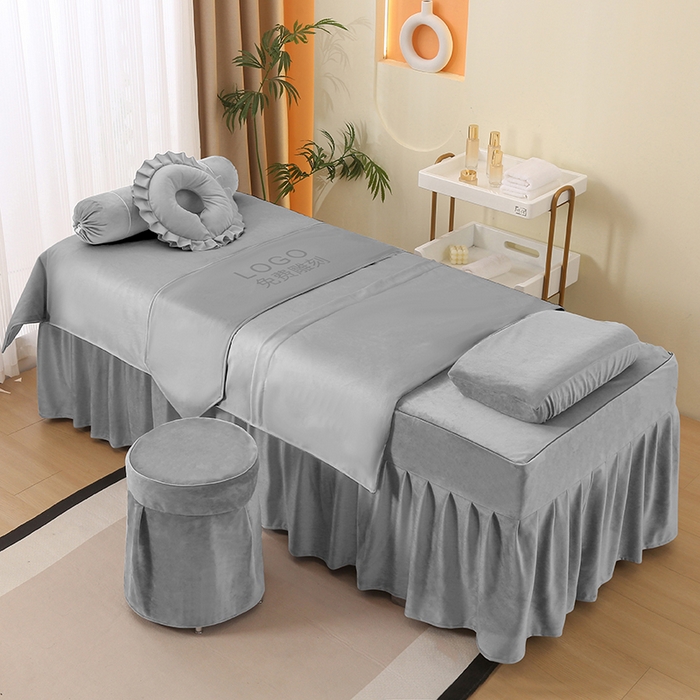 91家纺网 家纺一手货源 找家纺 琪宝阁 2025新款轻奢一族系列立丝绒美 容床罩套件 轻奢一族浅灰1