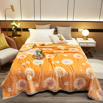 2025新款云貂绒清仓特价毛毯 蒲公英-桔