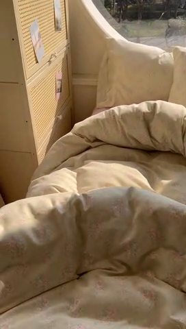 91家纺网 家纺一手货源 找家纺 2025新款针织棉双层纱四件套 花菲花