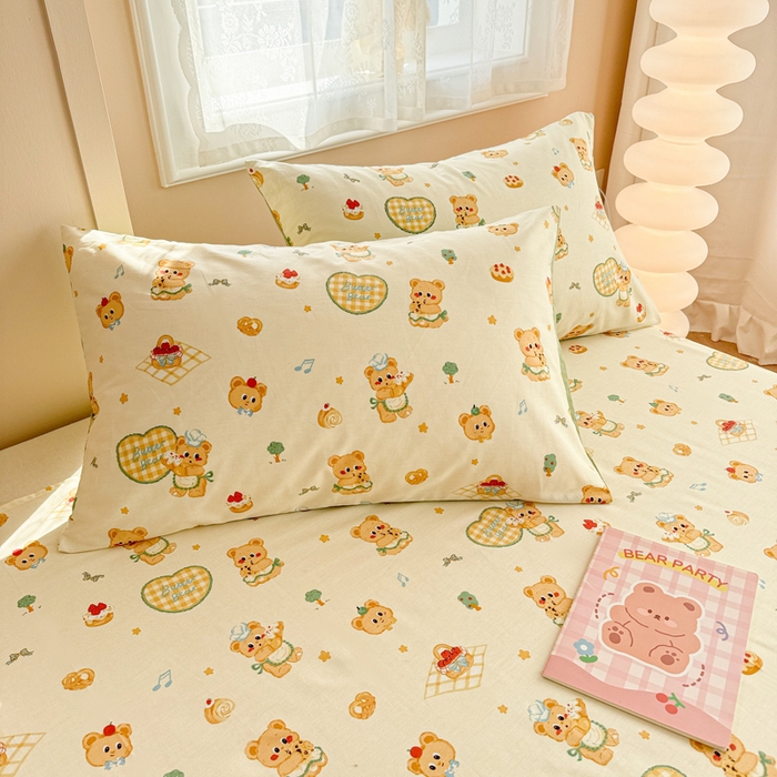 91家纺网 家纺一手货源 找家纺 呗旺鹿 2025新款全棉13372床单 围裙小熊