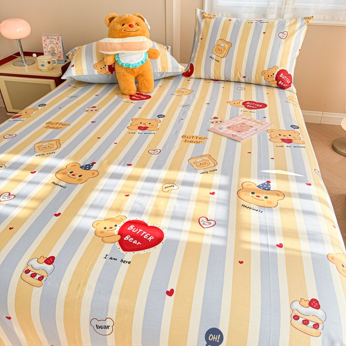 91家纺网 家纺一手货源 找家纺 呗旺鹿 2025新款全棉13372床单 吐司小熊