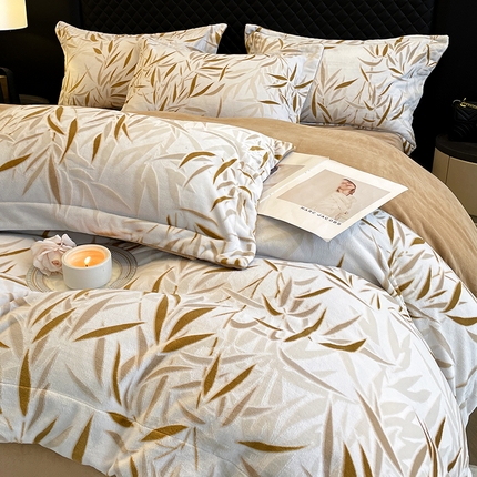 91家纺网 家纺一手货源 找家纺 （总）（买家秀 爆款不断货）A类母婴级6D提花牛奶绒四件套珊瑚绒雪花绒四件套千鸟格牛奶绒四件套花卉牛奶绒