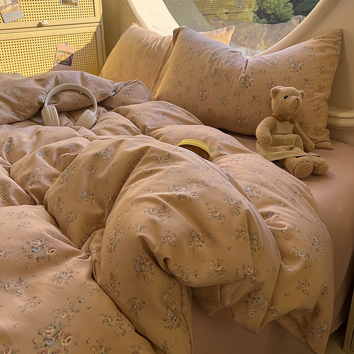 91家纺网 家纺一手货源 找家纺 2025新款针织棉双层纱四件套 不晚