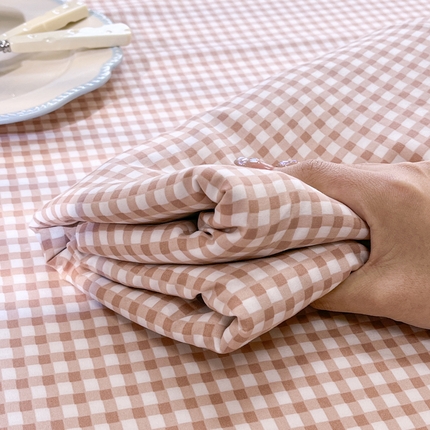 91家纺网 家纺一手货源 找家纺 悦兴家纺 2025新款A类水洗棉单品贴标床单 A类贴标水洗棉床单-迷你粉格